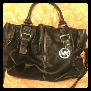 Michael Kors black leather handbag